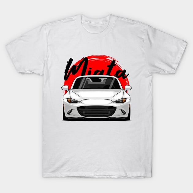 White Miata MX5 ND T-Shirt by GoldenTuners